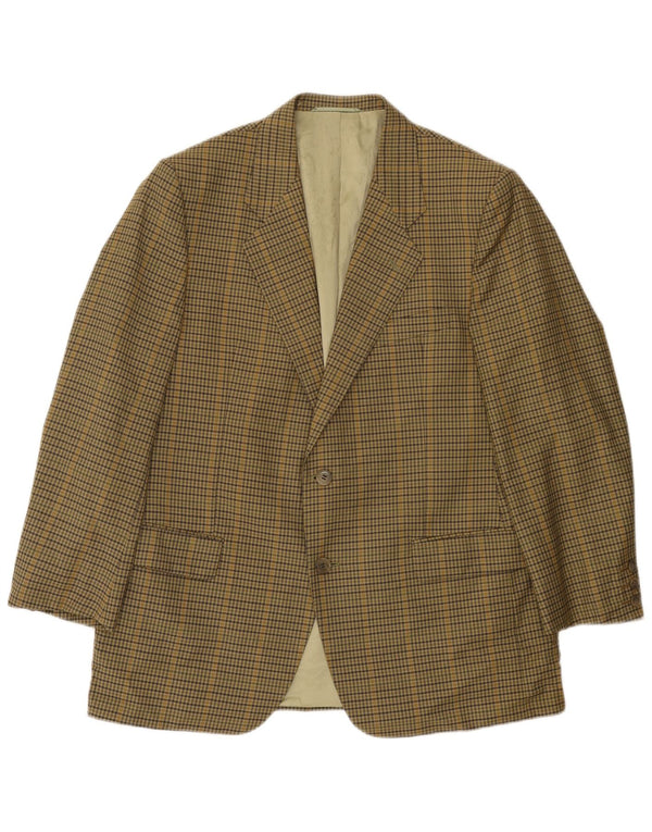 Vintage Ανδρικό σακάκι σακάκι με 2 κουμπιά UK 38 Medium Khaki Check