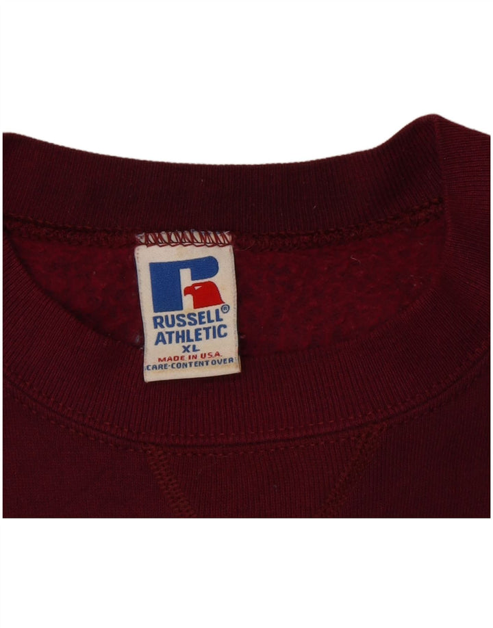 Russell Αθλητικό Ανδρικό Φούτερ Jumper XL Βουργουνδί Βαμβακερό