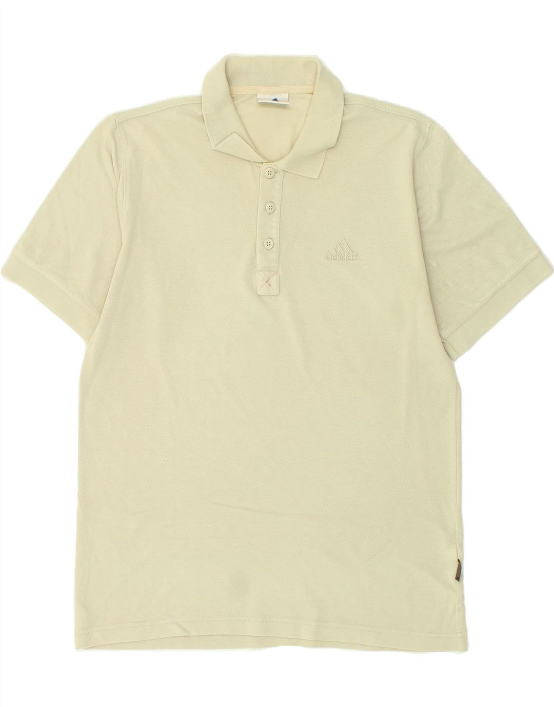 ADIDAS Mens Polo Shirt Medium Beige | Vintage Adidas | Thrift | Second-Hand Adidas | Used Clothing | Messina Hembry 