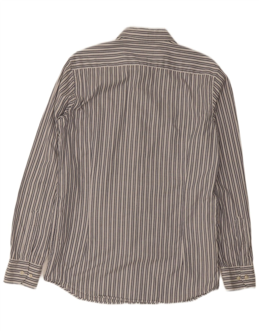 Ανδρικό πουκάμισο Massimo Dutti, μεσαίο λευκό βαμβακερό ριγέ