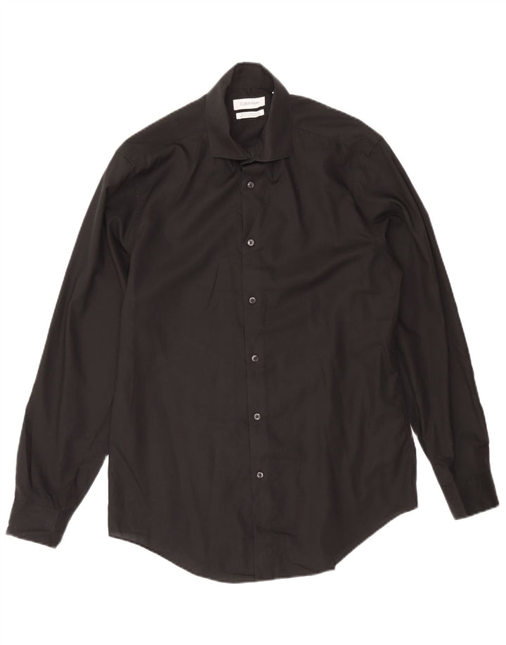 Ανδρικό πουκάμισο Calvin Klein Slim Fit Μέγεθος 15 1/2 Μεσαίο μαύρο βαμβακερό