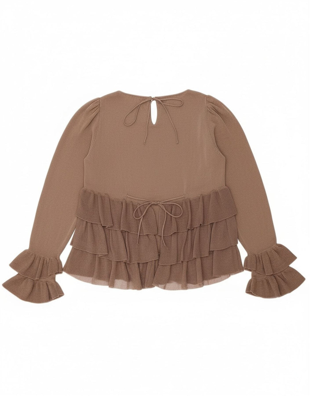 Zara γυναικεία μακρυμάνικη μπλούζα τοπ UK 10 Small Brown Colourblock