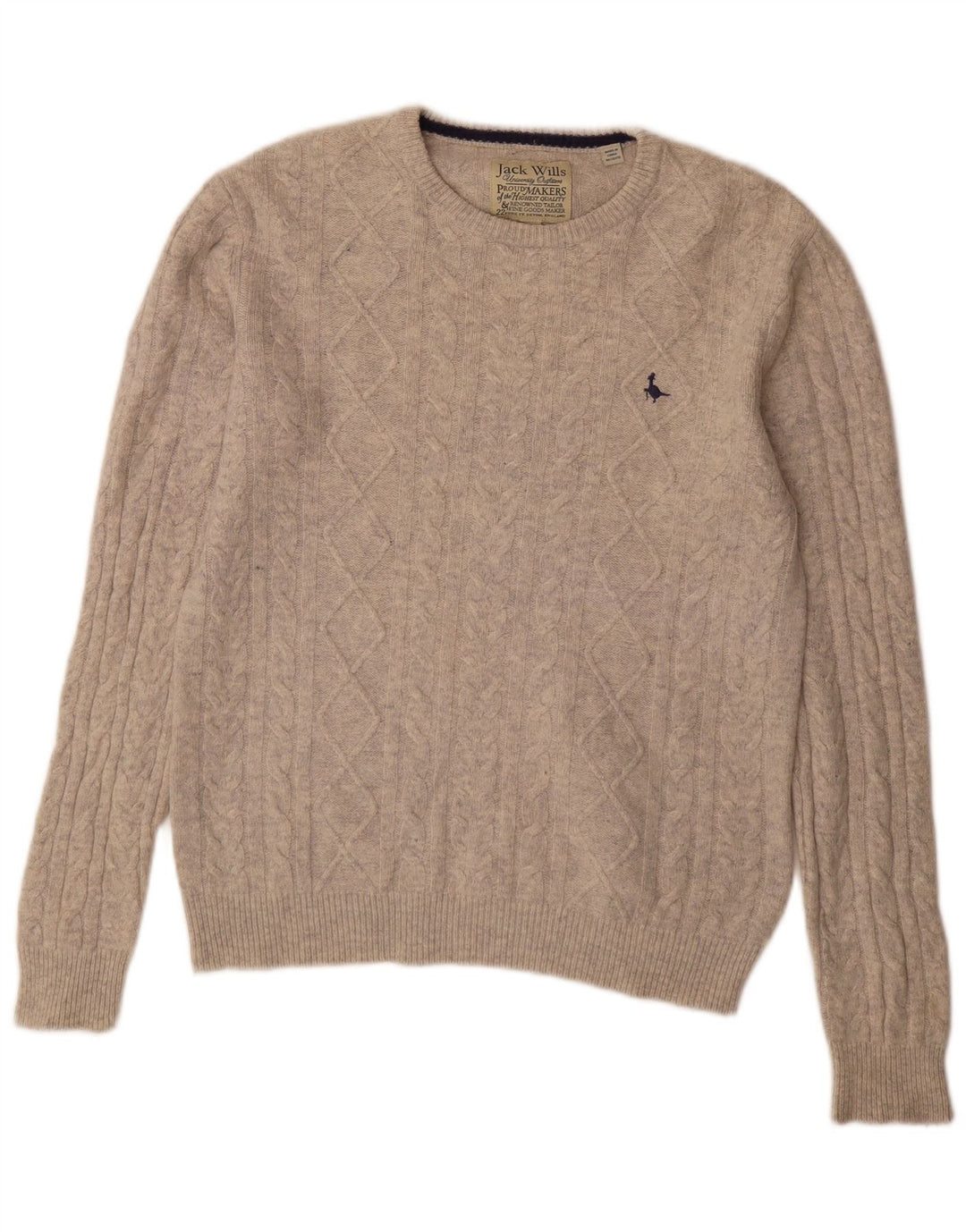 Jack Wills Ανδρικό πουλόβερ με λαιμόκοψη μεσαίου γκρι