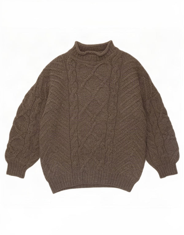 Vintage Mens Turtle Neck Jumper Sweater XL Brown