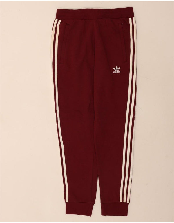 Adidas Mens Tracksuit Trousers Joggers Medium  Burgundy Cotton
