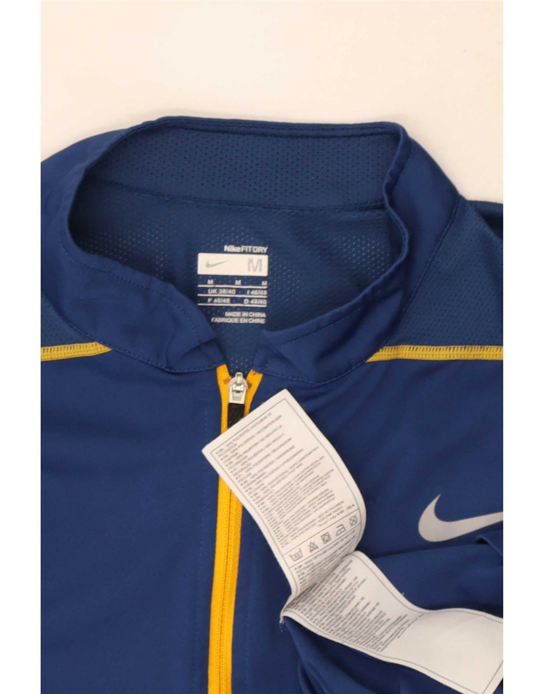 Ανδρικό μπλουζάκι Nike με φερμουάρ τοπ UK 38/40 μεσαίου μπλε χρώματος πολυεστέρας