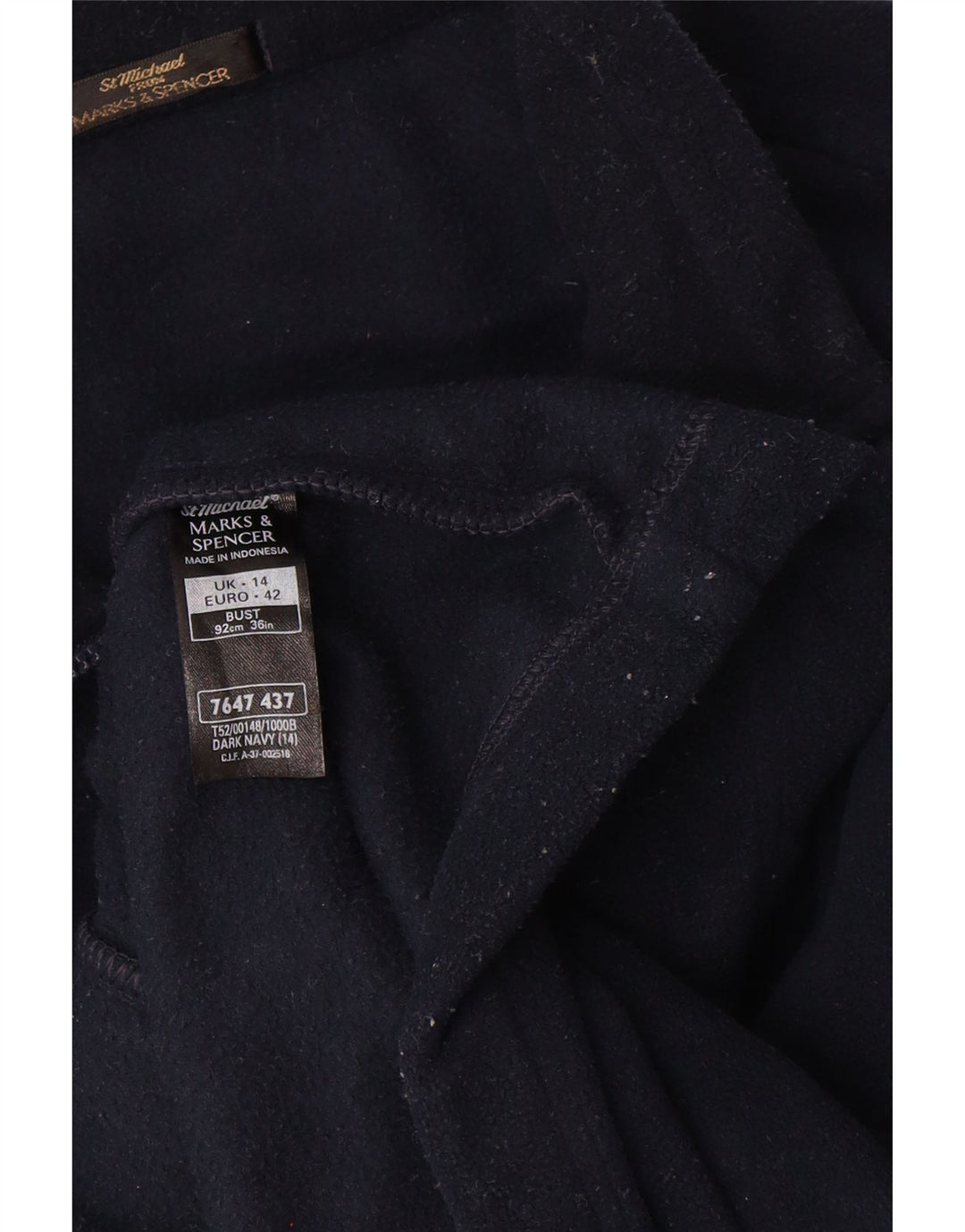 Marks & Spencer Γυναικείο Fleece Jacket UK 14 Large Navy Blue Polyester