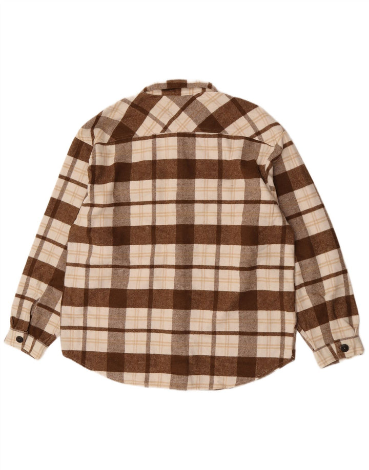 Jack & Jones Ανδρικό φανελένιο πουκάμισο XL καφέ τσοκ πολυεστέρα
