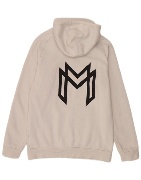 Adidas Mens Graphic Hoodie Jumper Large White Cotton