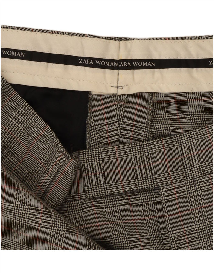 Zara Γυναικείο ίσιο παντελόνι W32 L31 Γκρι Houndstooth Classic