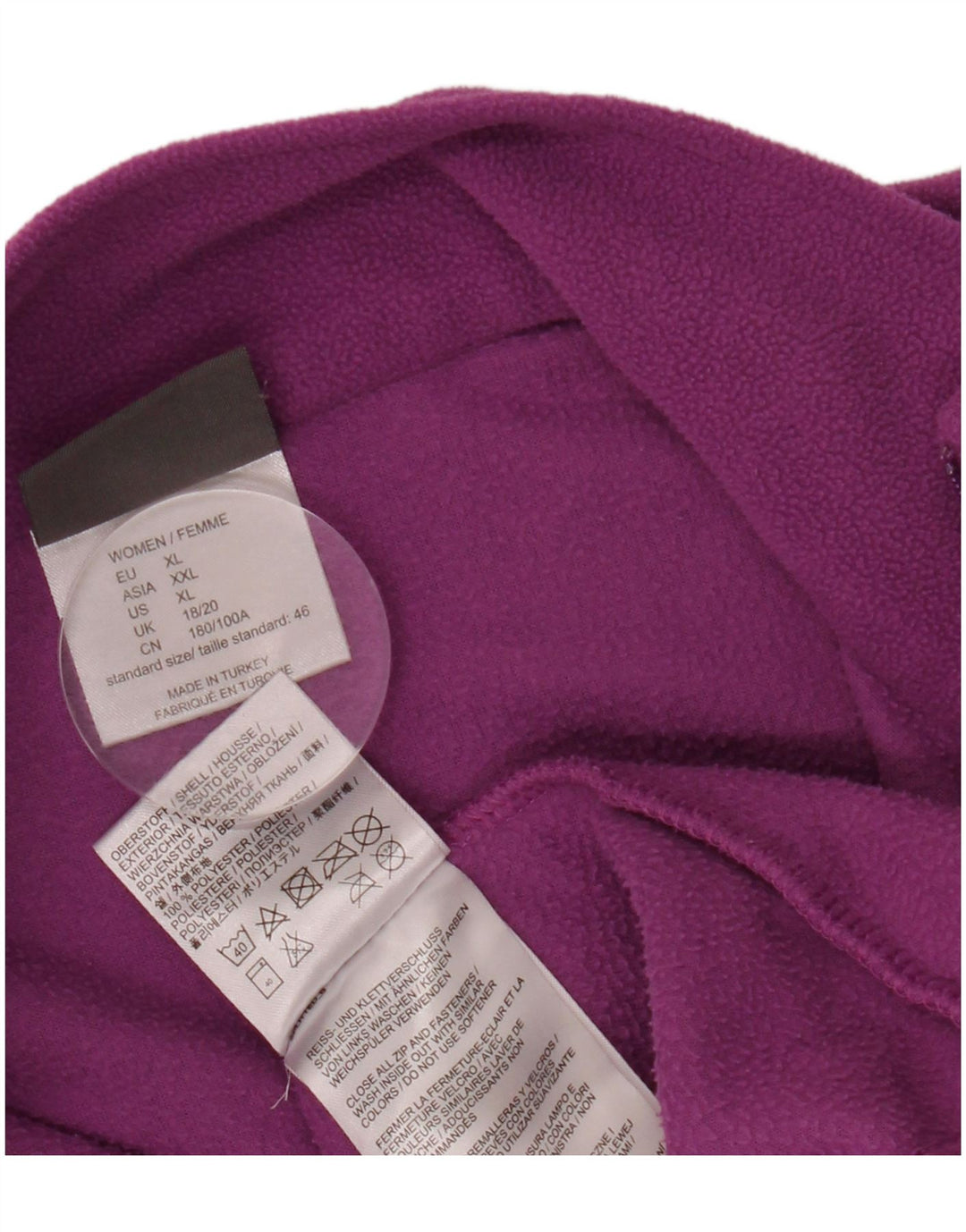 JACK WOLFSKIN Γυναικείο φερμουάρ Fleece Jumper UK 18/20 XL Purple Polyester