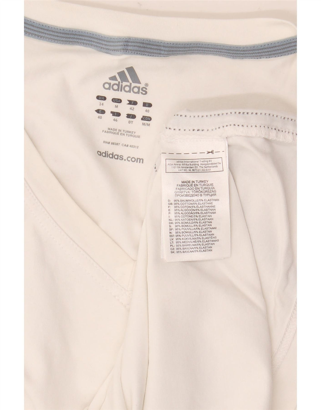 Adidas Γυναικείο γιλέκο τοπ UK 14 Μεσαίο λευκό βαμβακερό