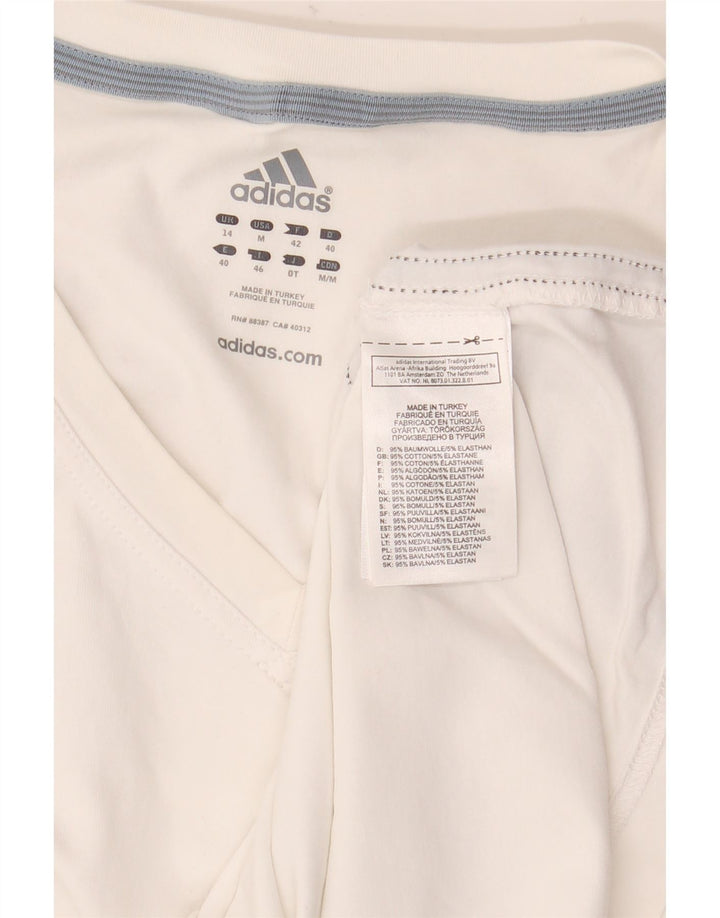 Adidas Γυναικείο γιλέκο τοπ UK 14 Μεσαίο λευκό βαμβακερό