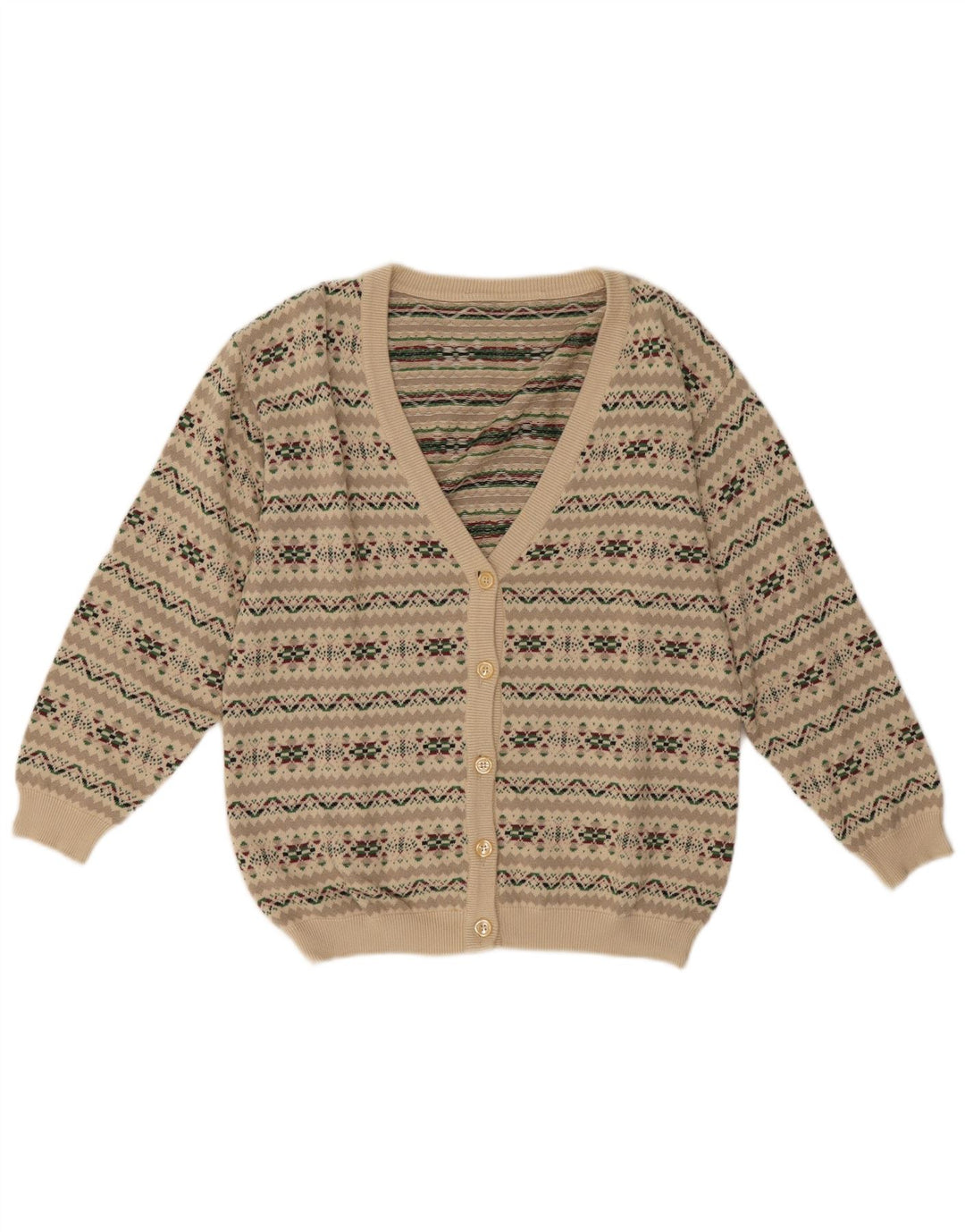 Vintage γυναικεία ζακέτα πουλόβερ UK 14 Medium Grey Fair Isle