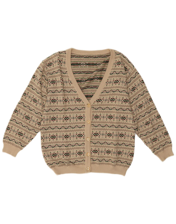 Vintage γυναικεία ζακέτα πουλόβερ UK 14 Medium Grey Fair Isle