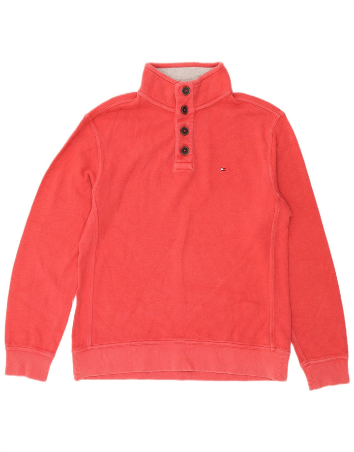 Ανδρικό φούτερ με λαιμόκοψη Tommy Hilfiger, μεγάλο κόκκινο βαμβακερό