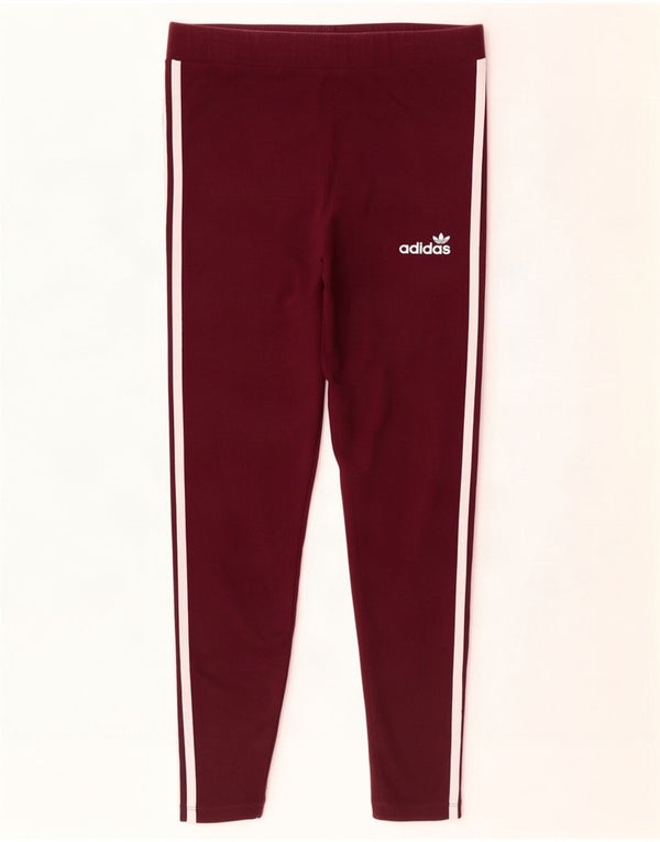 Γυναικείο κολάν Adidas UK 16 μεγάλο βαμβακερό μπορντό