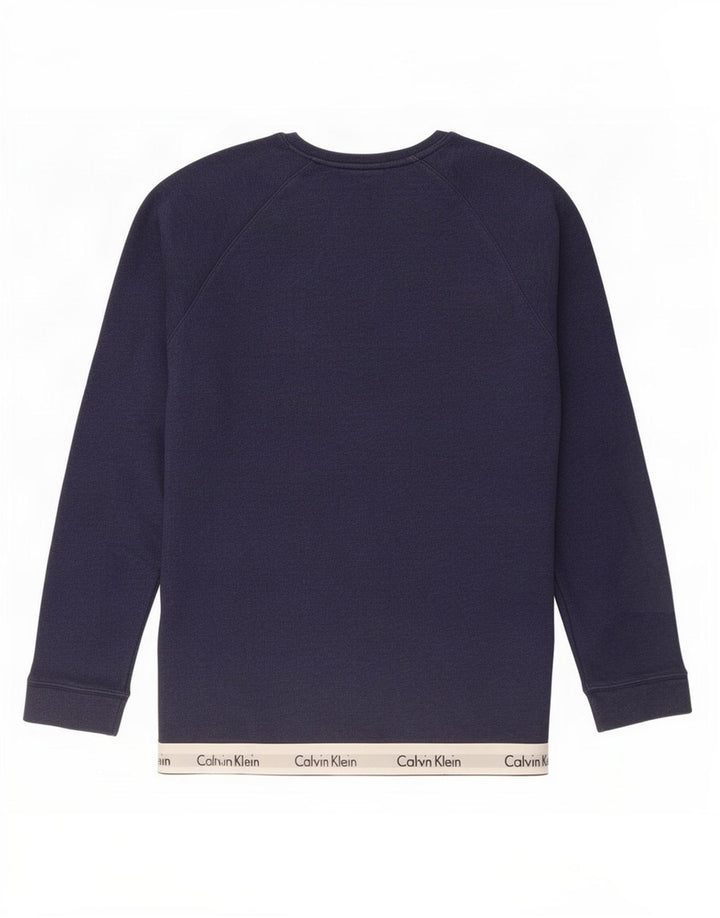 Γραφικό ανδρικό φούτερ Calvin Klein Jumper Medium Navy Blue Colourblock