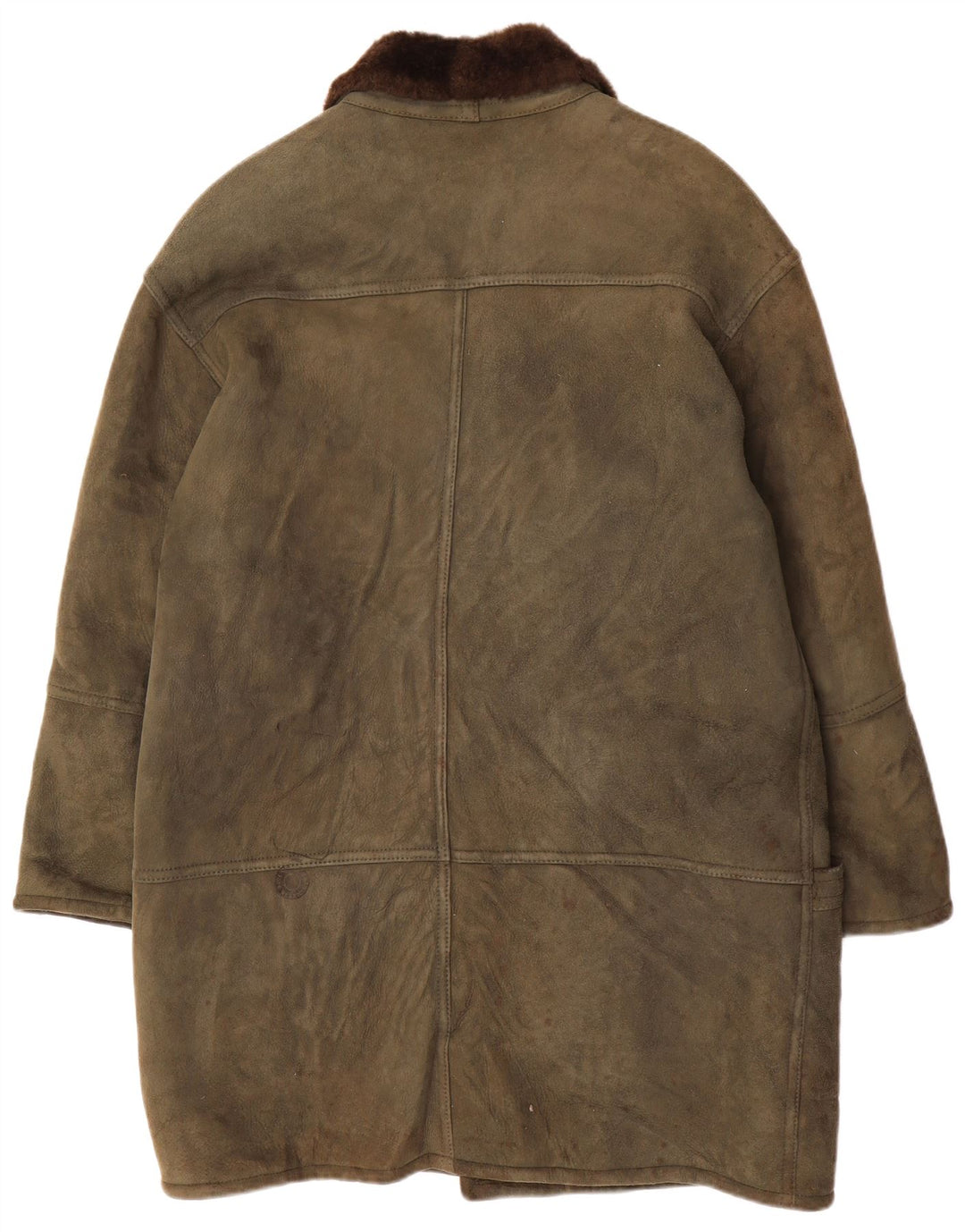 VINTAGE Ανδρικό παλτό Shearling Loose Fit UK 36 Small Khaki