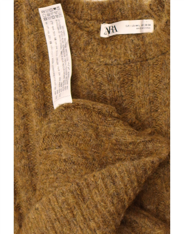 Γυναικείο φόρεμα υπερμεγέθους ZARA UK 14 Medium Khaki Nylon