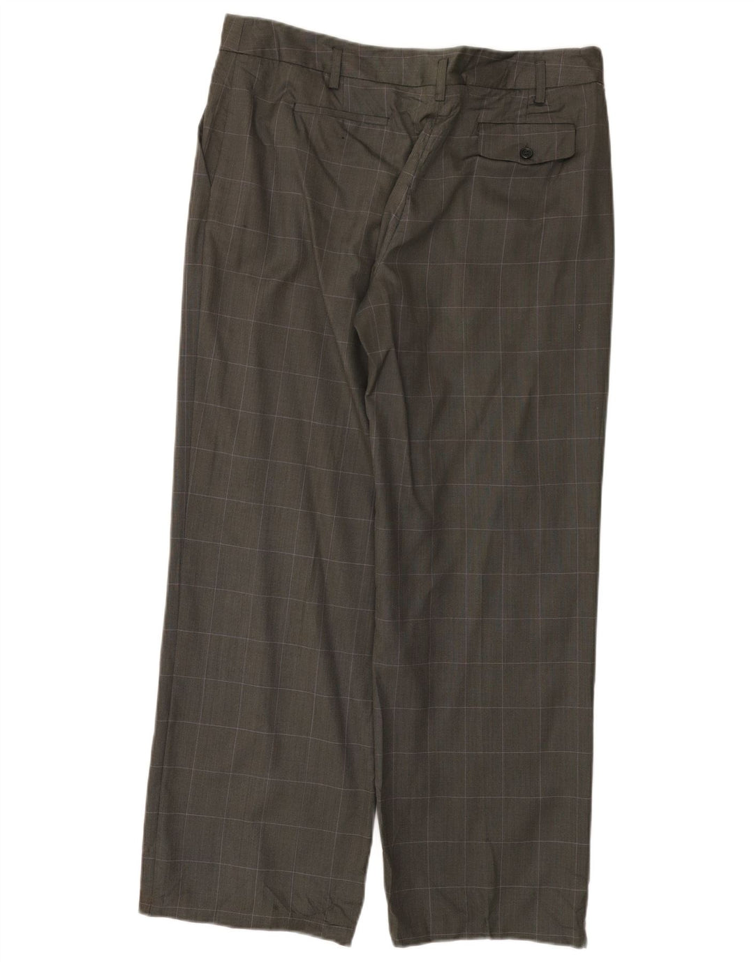 Γυναικείο ίσιο παντελόνι Calvin Klein US 14 XL W36 L30 Grey Check Wool