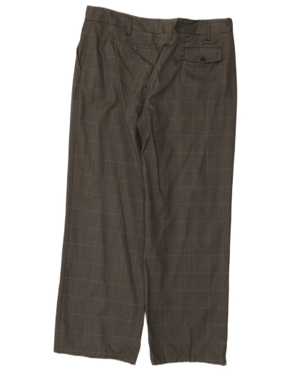 Γυναικείο ίσιο παντελόνι Calvin Klein US 14 XL W36 L30 Grey Check Wool