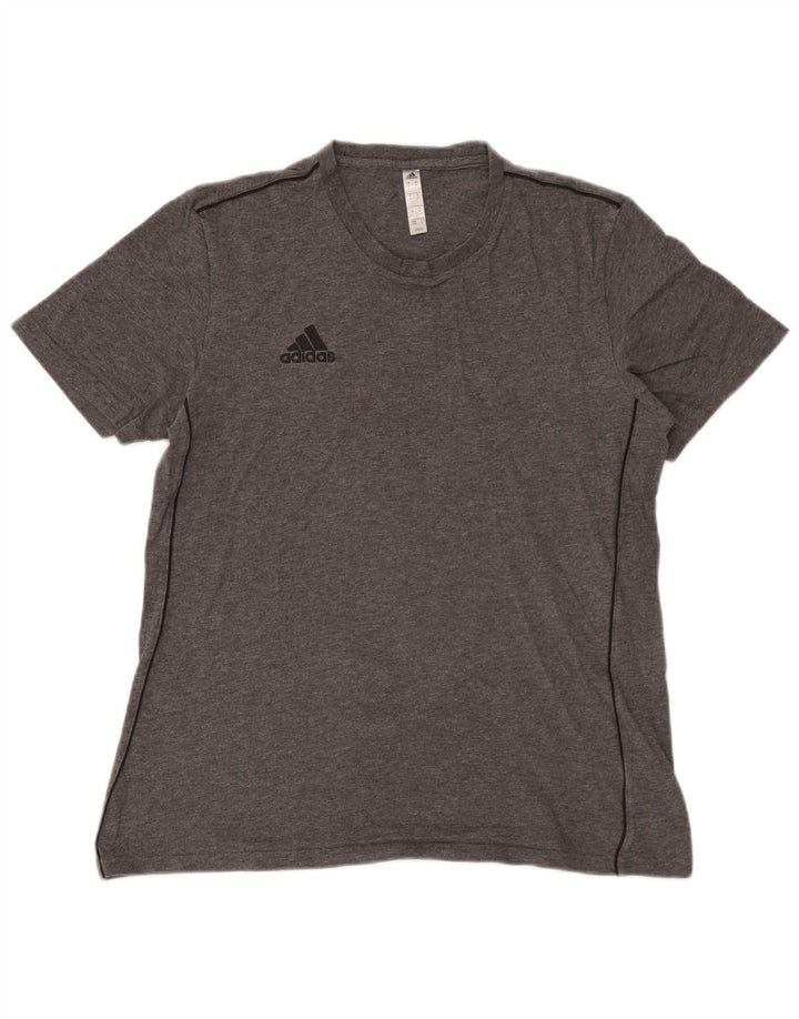 Ανδρικό T-Shirt Adidas Τοπ μεσαίο γκρι βαμβακερό