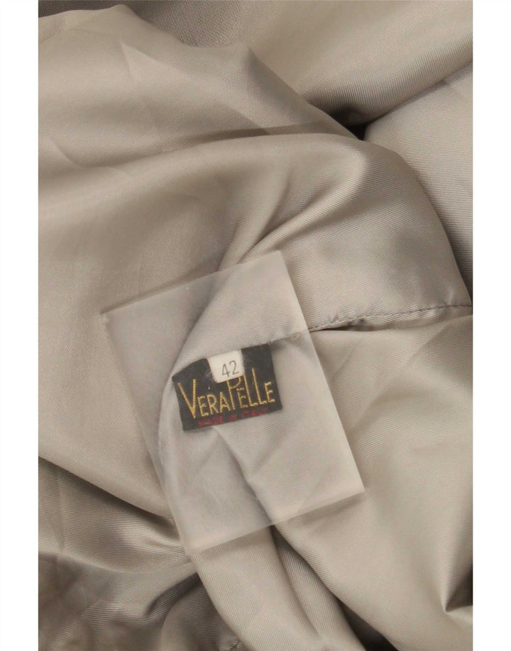 Vintage Γυναικείο Δερμάτινο Σακάκι 2 Κουμπιών IT 42 Medium Grey