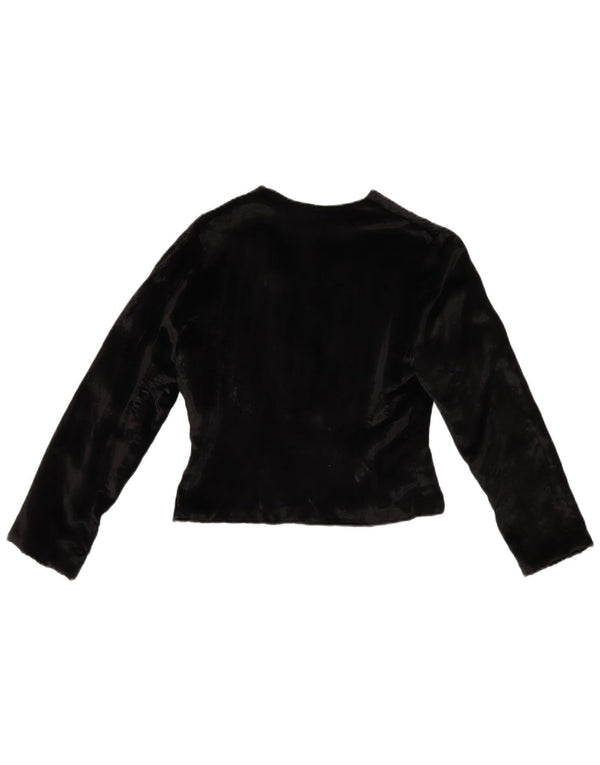 Vintage Γυναικείο Velvet Bolero Jacket UK 10 Small Black