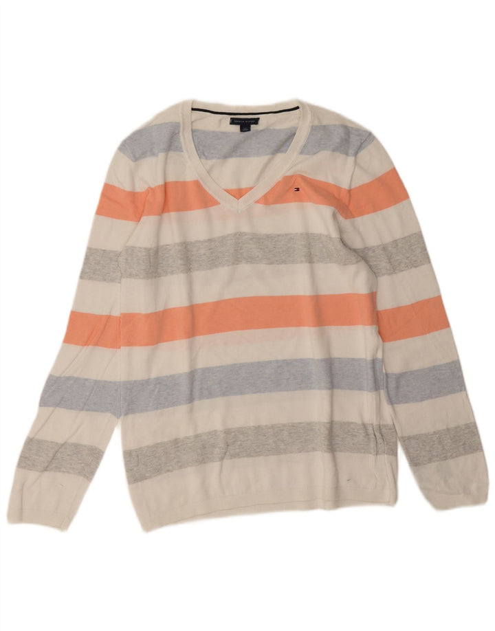 Tommy Hilfiger Γυναικείο πουλόβερ με λαιμόκοψη με V λαιμόκοψη UK 14 μεγάλο πολύχρωμο