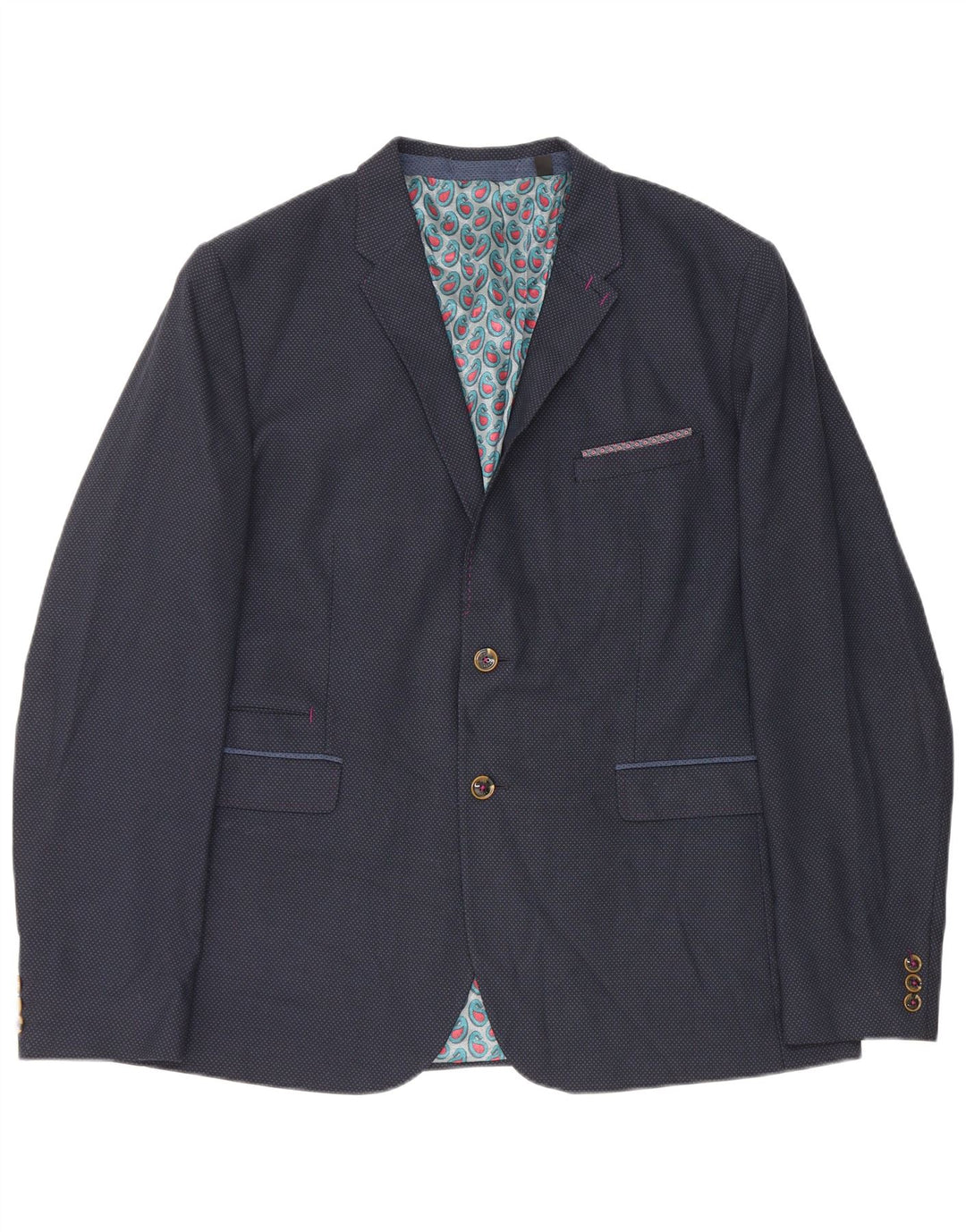 Ted Baker Ανδρικό σακάκι με 2 κουμπιά σακάκι 7 3XL Navy Blue Polyester