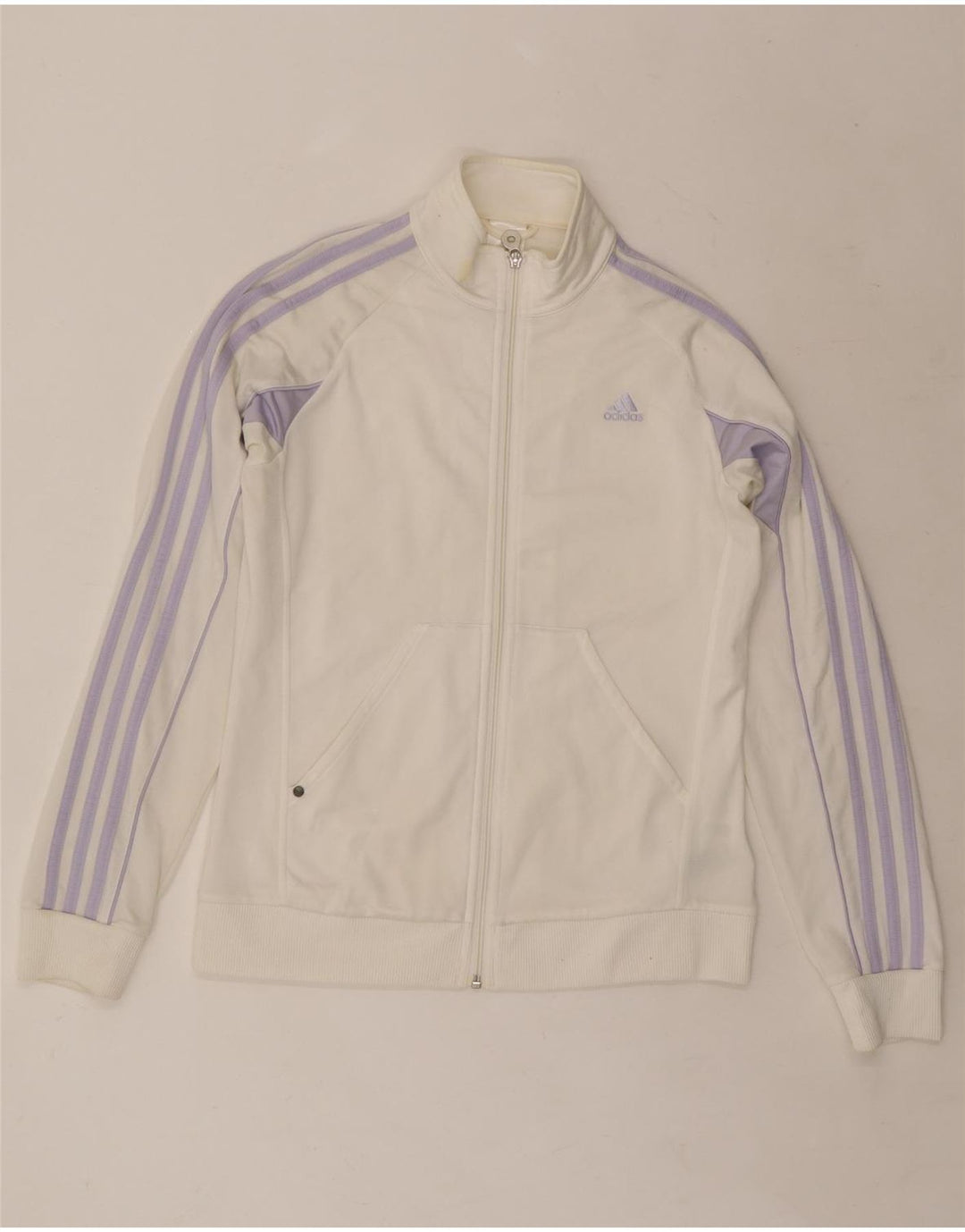 Γυναικεία αθλητική φόρμα ADIDAS Top Jacket UK 16 Large Off White Polyester