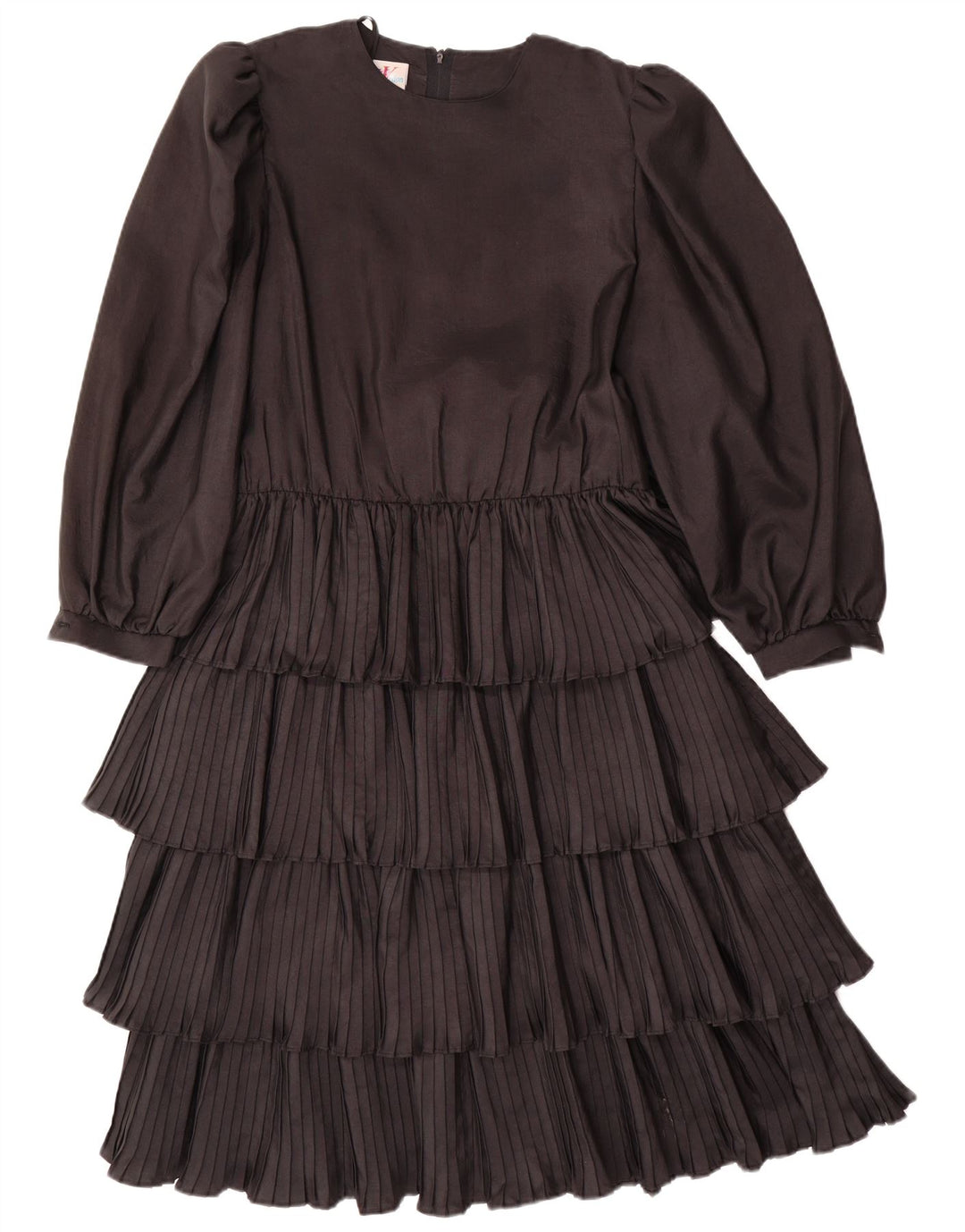 VINTAGE Γυναικείο μακρυμάνικο φόρεμα EU 36 Μικρό μαύρο πολυεστέρα