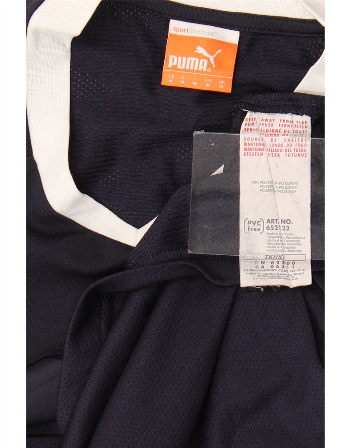 Ανδρικό γραφικό T-Shirt PUMA Top Medium Navy Blue Colorblock Πολυεστέρας