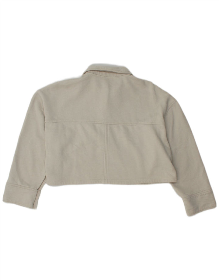 Zara Γυναικεία φούτερ με λαιμόκοψη Polo Jumper UK 16 Large White Polyester