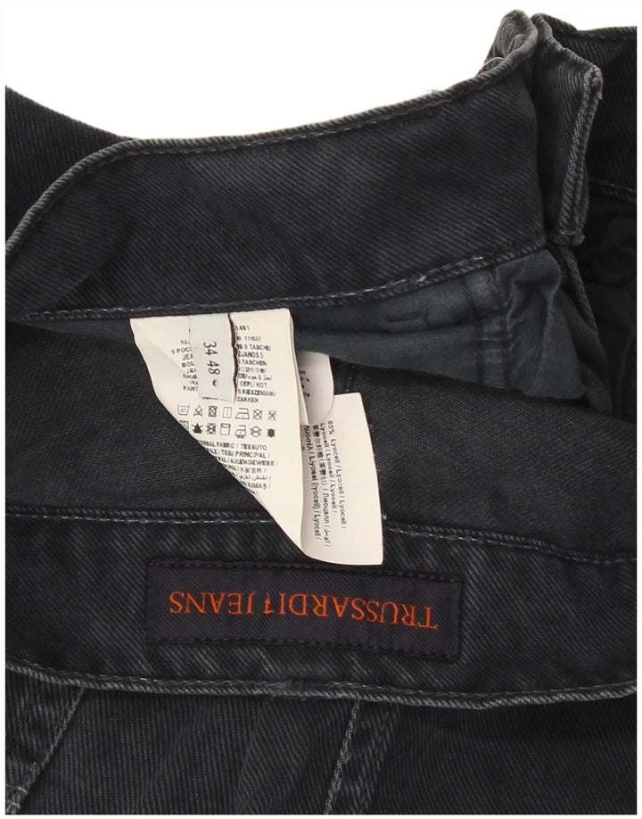 Ανδρικό τζιν Trussardi Straight IT 48 Medium W34 L30 Μαύρο βαμβακερό