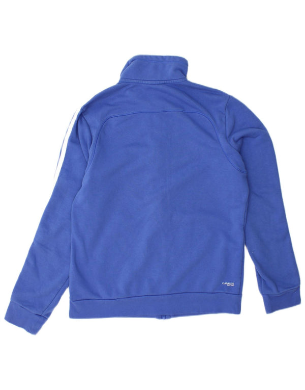 Γυναικεία αθλητική φόρμα ADIDAS Climalite Top Jacket UK 12/14 μεσαίο μπλε βαμβακερό