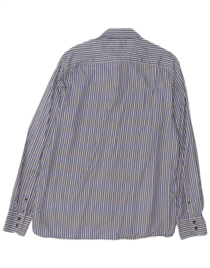 Ανδρικό πουκάμισο Tommy Hilfiger Large Blue ριγέ βαμβακερό