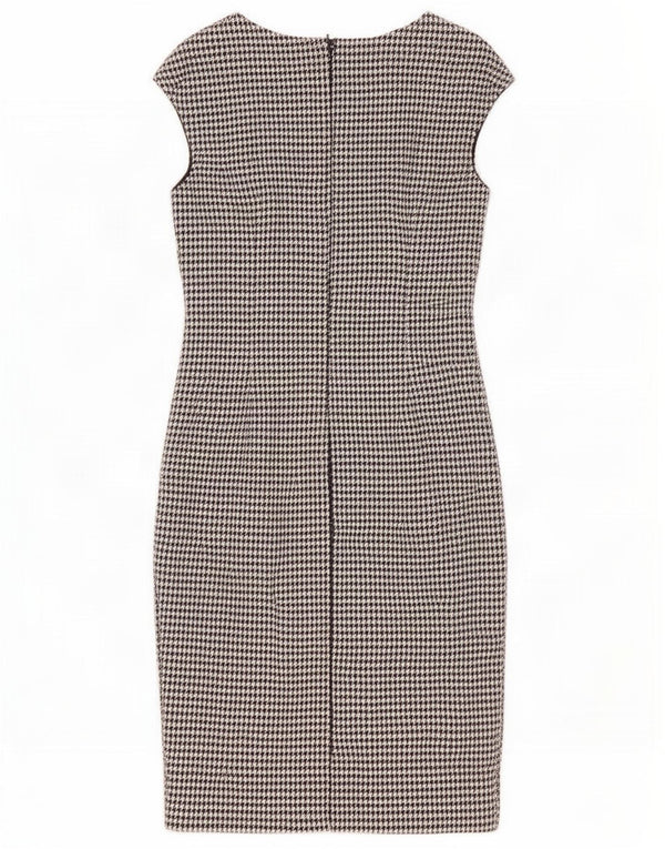 Zara Γυναικείο αμάνικο φόρεμα UK 10 Small Black Houndstooth Polyester