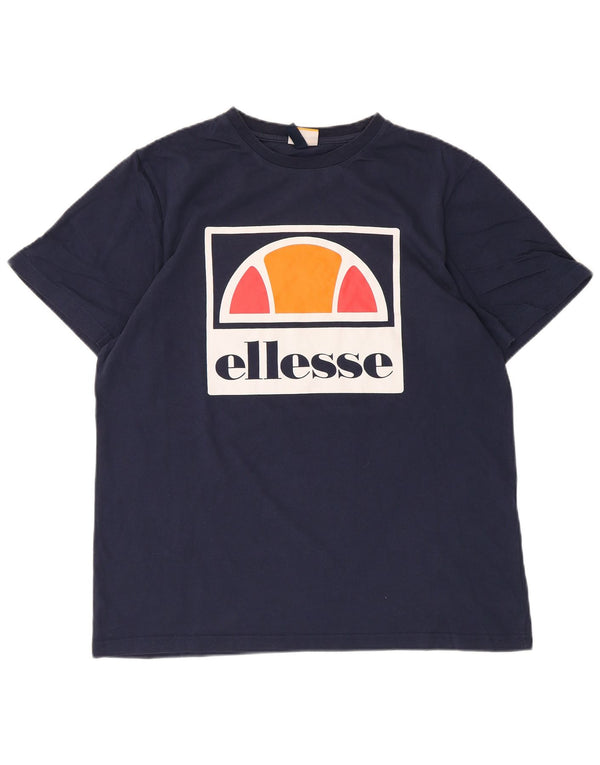 Γυναικείο γραφικό μπλουζάκι Ellesse Top UK 16 Large Navy Blue από βαμβάκι