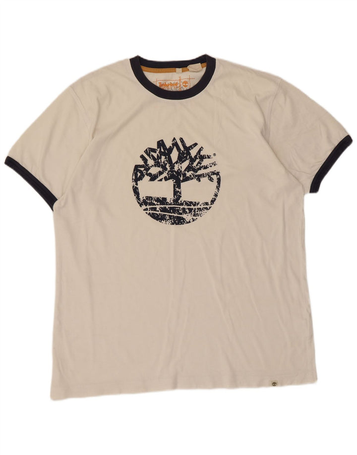 Ανδρικό γραφικό T-Shirt Timberland Top XL από λευκό βαμβακερό