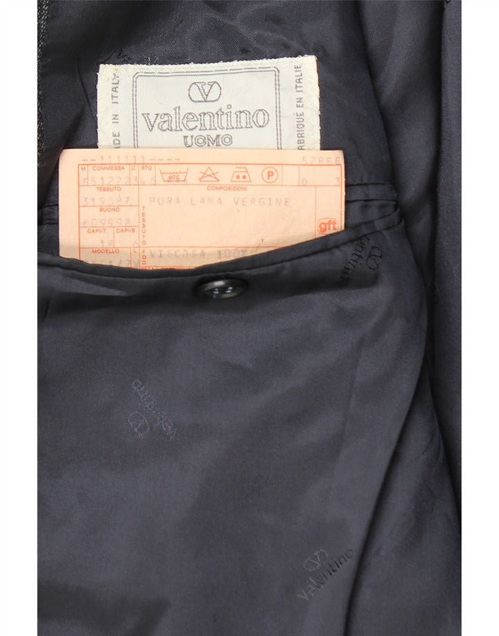 Valentino Ανδρικό σακάκι 2 κουμπιών σακάκι IT 46 Small Navy Blue ριγέ