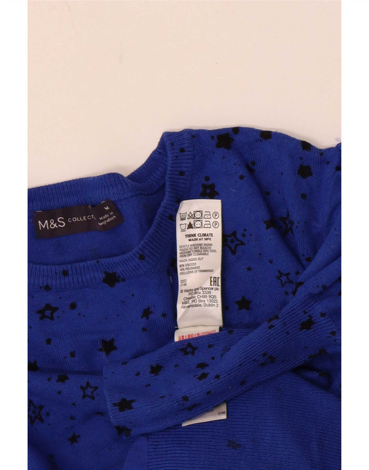 Marks & Spencer Γυναικείο πουλόβερ αφηρημένο μοτίβο βάρκας με λαιμόκοψη UK 14 Medi