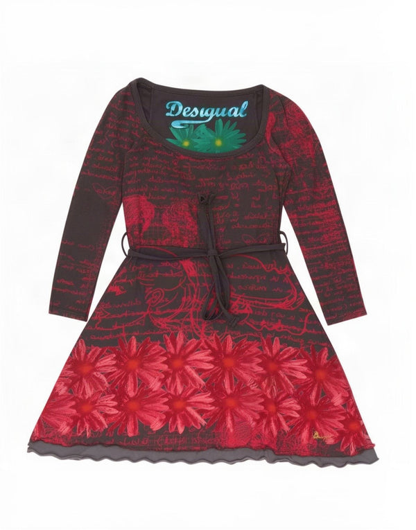 Desigual Γυναικείο μακρυμάνικο φόρεμα A-Line UK 18 XL Γκρι Floral