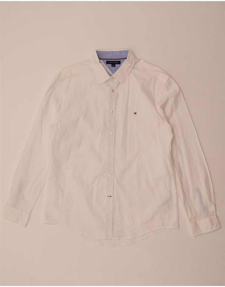 Ανδρικό πουκάμισο Tommy Hilfiger XL Λευκό βαμβακερό