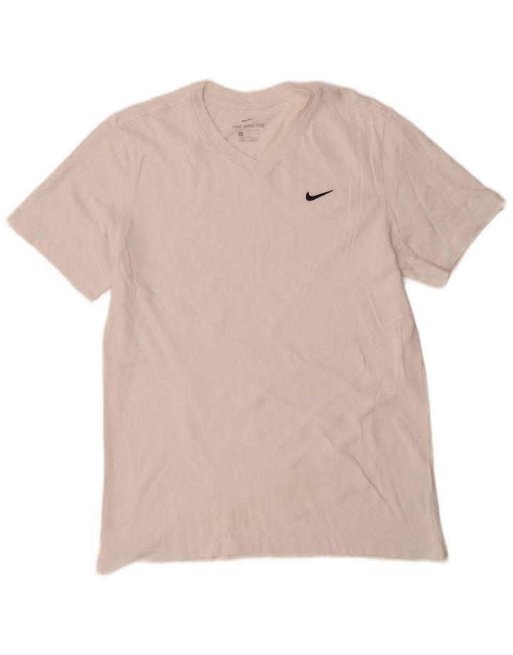 Ανδρικό μπλουζάκι Nike, μεσαίο λευκό βαμβακερό