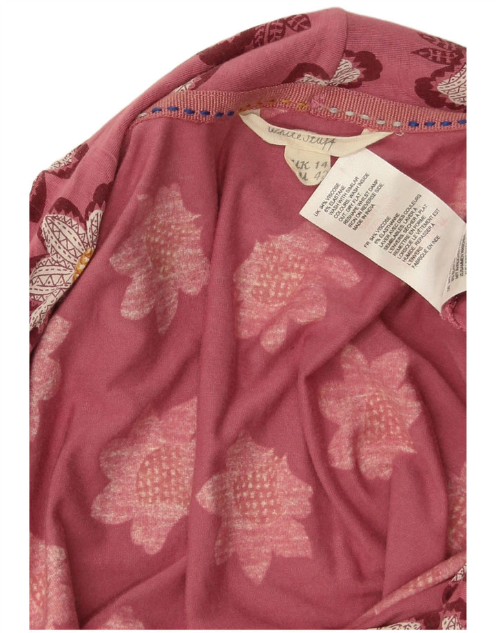 White Stuff Γυναικείο Αμάνικο Βασικό Φόρεμα UK 14 Medium Pink Floral Viscose