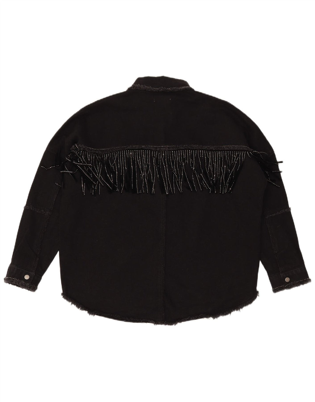 ZARA Γυναικείο Τζιν Μπουφάν UK 6 XS Μαύρο Βαμβακερό