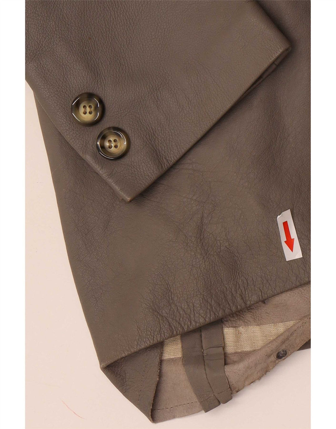 Vintage Γυναικείο Δερμάτινο Μπουφάν με 1 Κουμπί IT 48 XL Γκρι