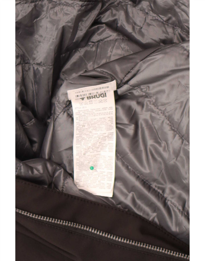 Brugi Ανδρικό μπουφάν με κουκούλα UK 40 Large Black Colorblock Πολυεστέρας